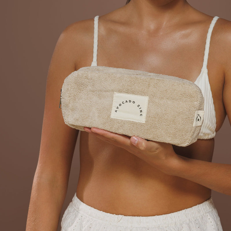 Terry Towel Pouch-Latte
