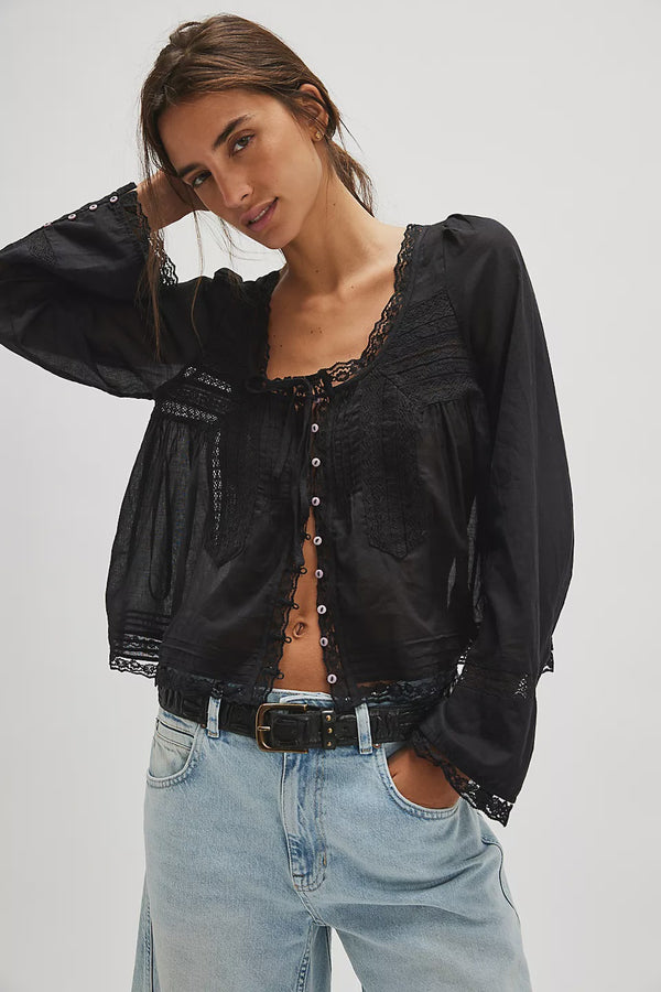 Forevermore Long-Sleeve Top - Black