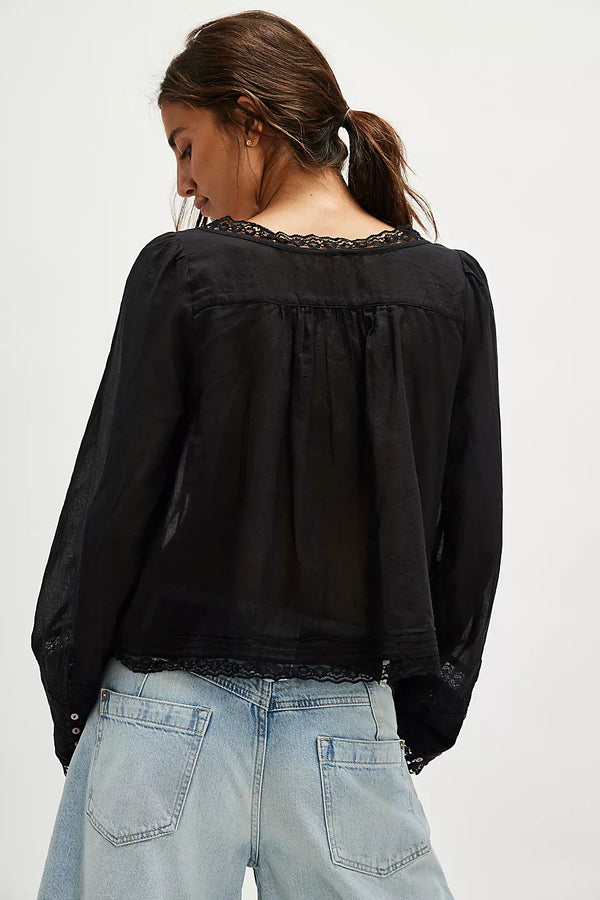 Forevermore Long-Sleeve Top - Black