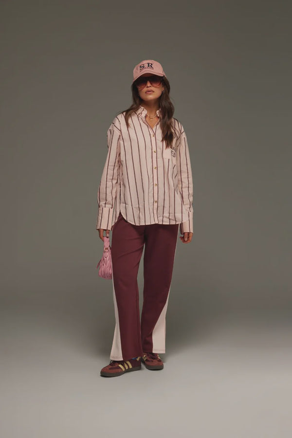 Alpine Cotton Stripe Shirt - Light Blush