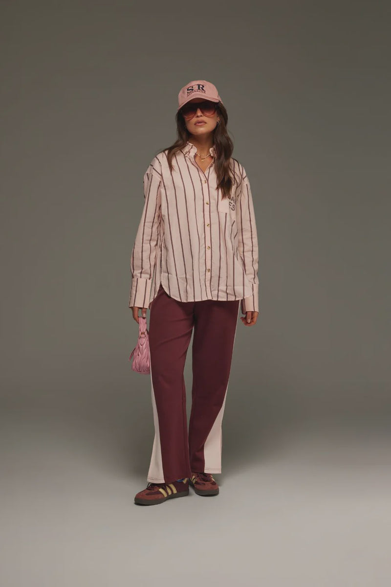 Alpine Cotton Stripe Shirt - Light Blush