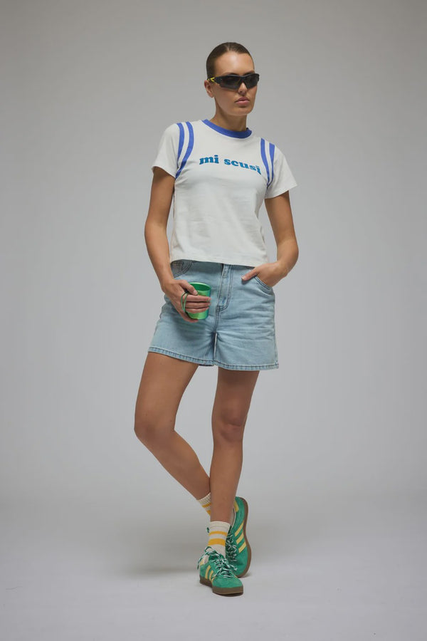 Mi Scusi Baby Tee-Warm White