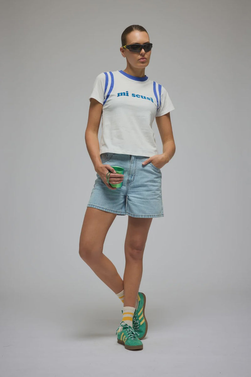 Mi Scusi Baby Tee-Warm White