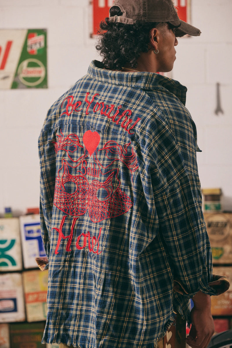 Be Youtiful Sabbi Hotel Flannel Shirt - Blue