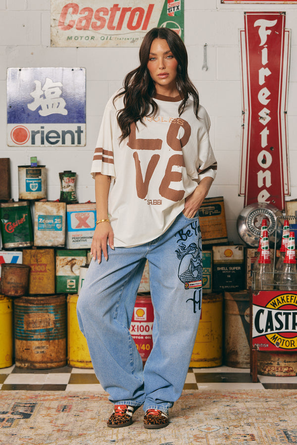 THE VERY OVERSIZED LOVE REVOLUTION TEE - OFF WHITE