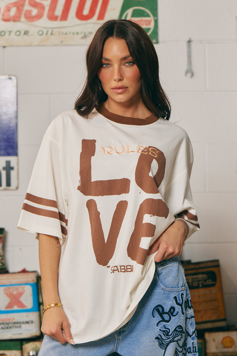 THE VERY OVERSIZED LOVE REVOLUTION TEE - OFF WHITE