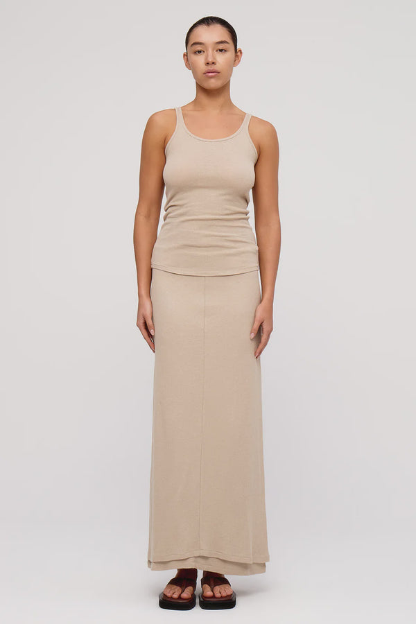 Rib hemp Jersey Tank-Husk