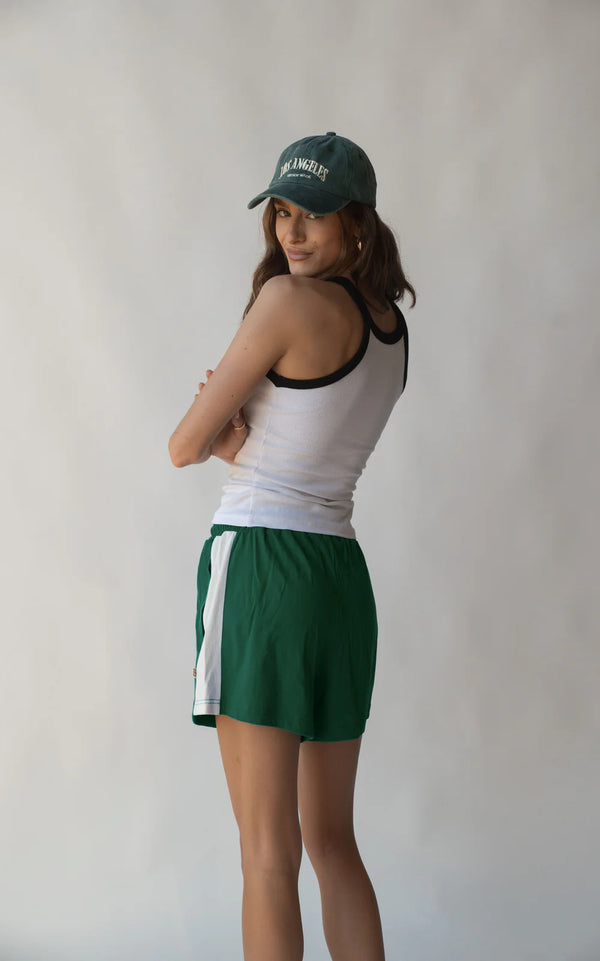 Monogram Contrast Tank - Snow