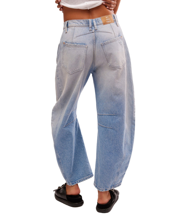 Good Luck MidRise Barrel Jeans-Barnyard Blue