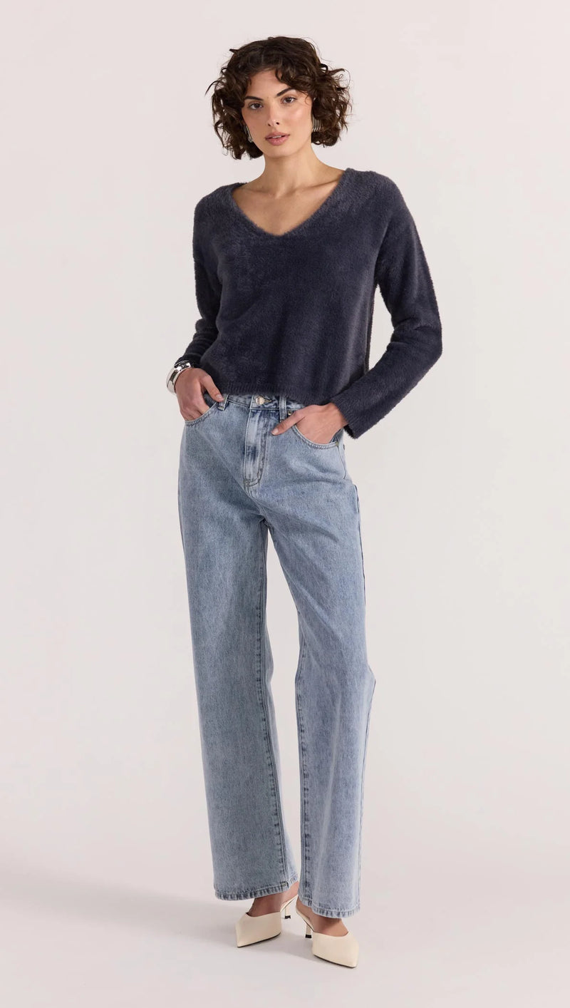 Ember Fluffy Knit Jumper - Slate SLA