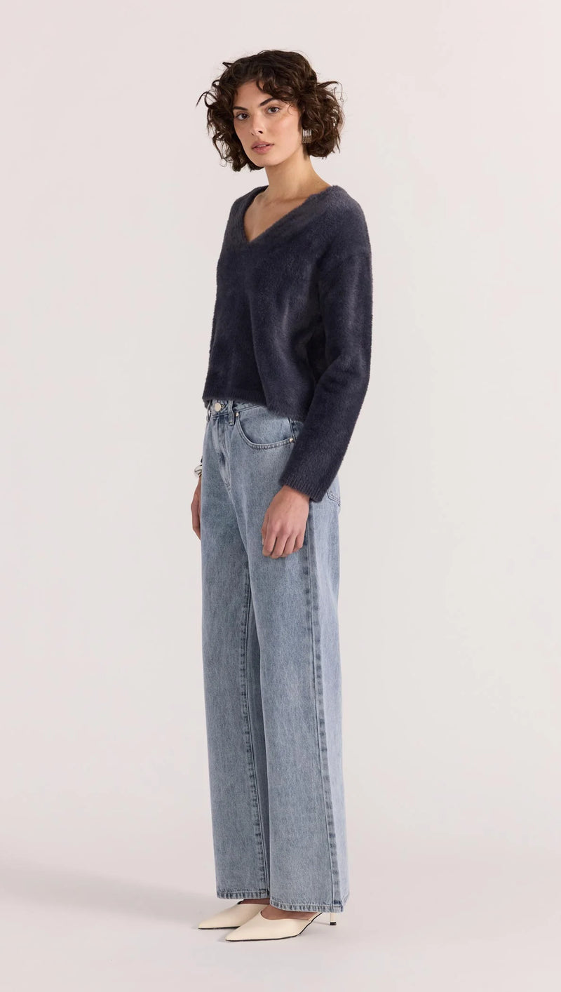 Ember Fluffy Knit Jumper - Slate SLA