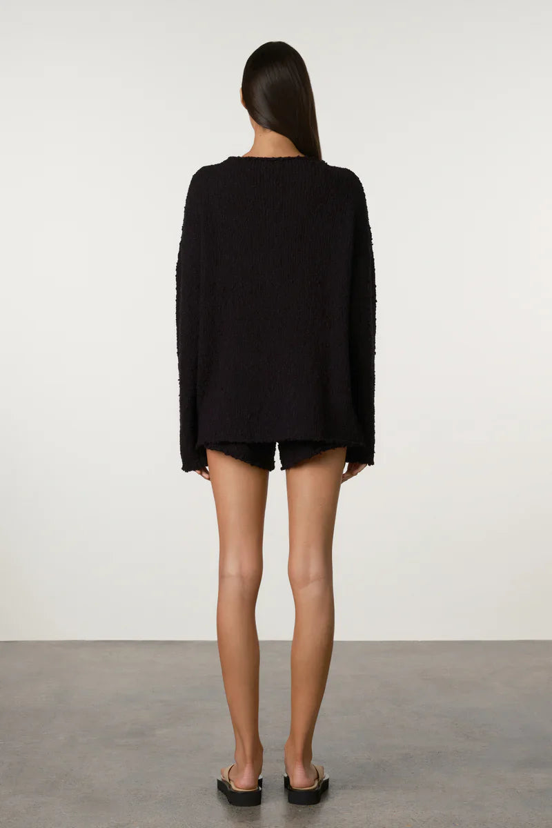Black Boucle Knit Jumper