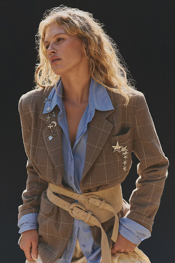 Paper Cut Pinstripe Blazer