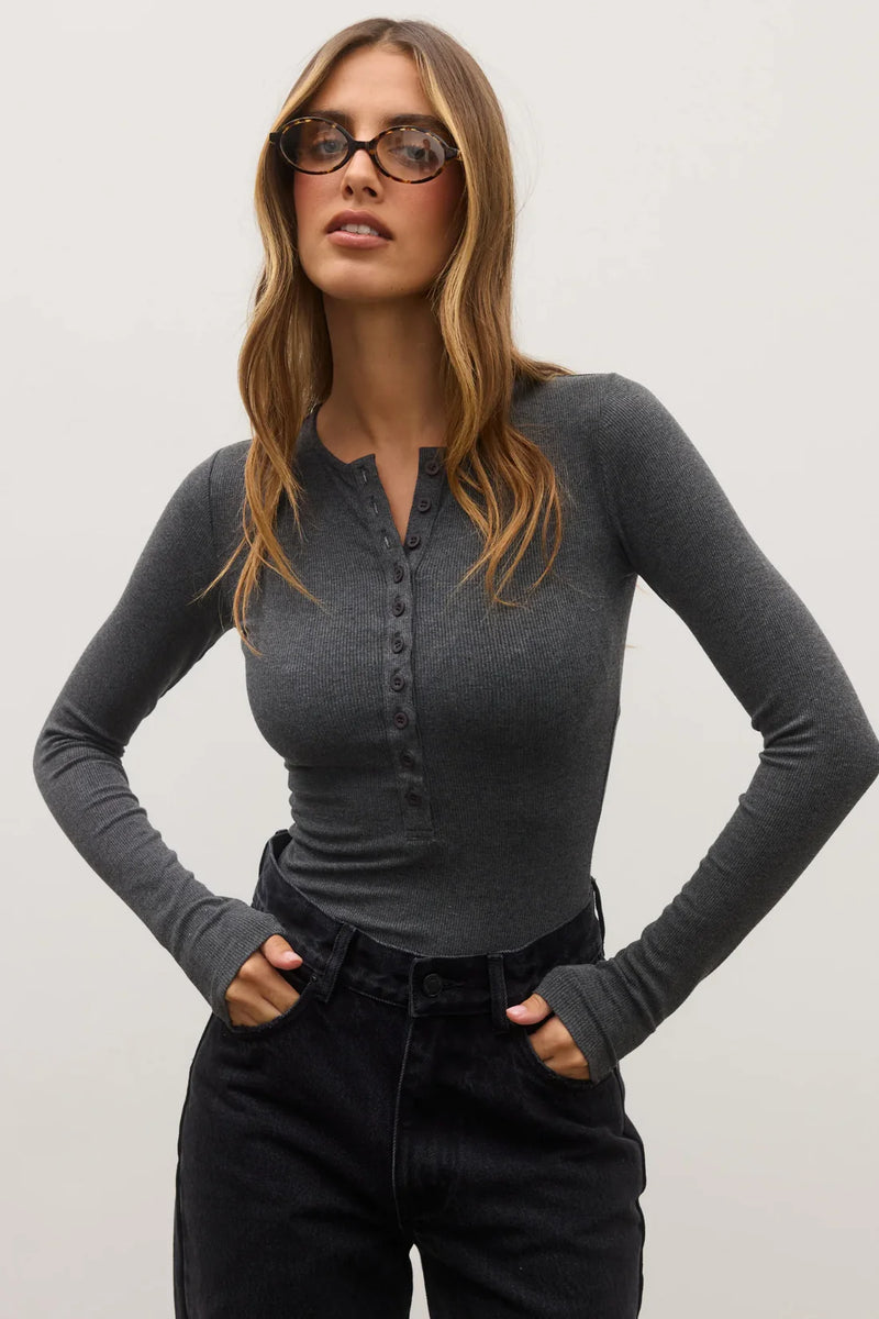 Lara Bodysuit - Dark Heather Grey