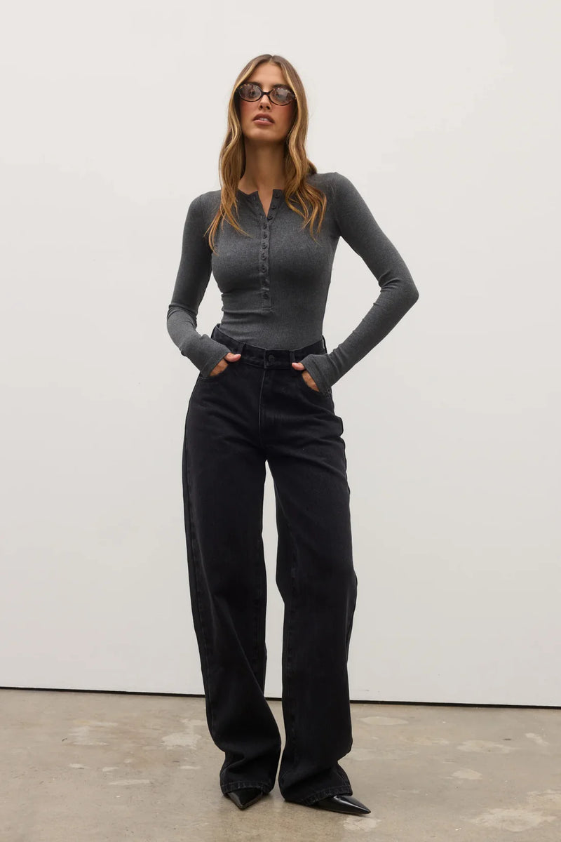 Lara Bodysuit - Dark Heather Grey