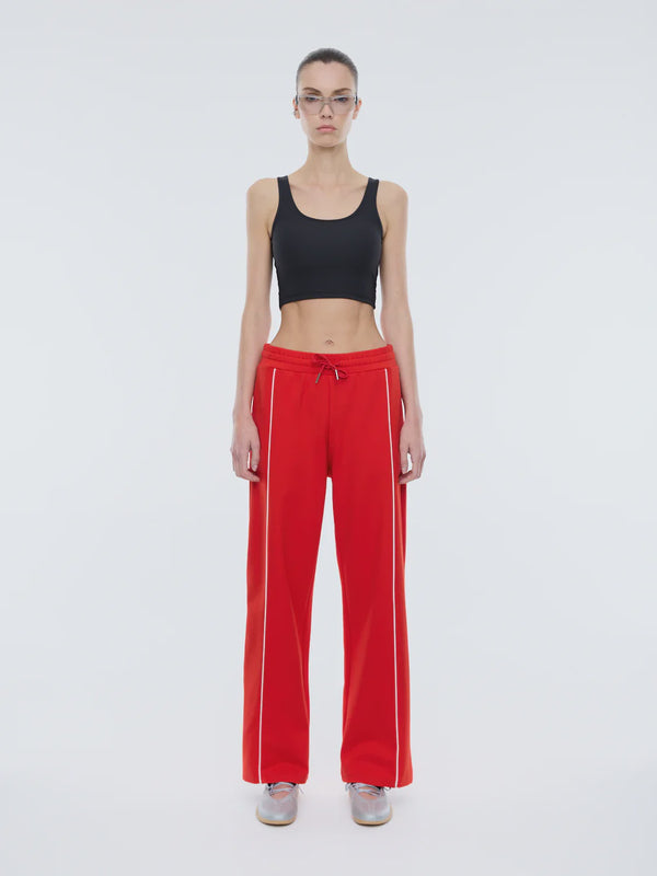 Piper Stripe Pant - Flame Red