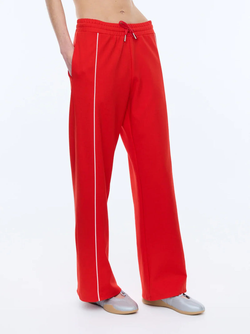 Piper Stripe Pant - Flame Red