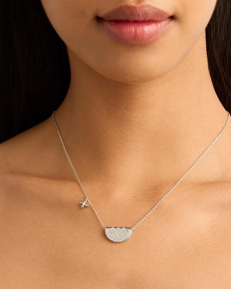 Live in Light Lotus Necklace - Sterling Silver
