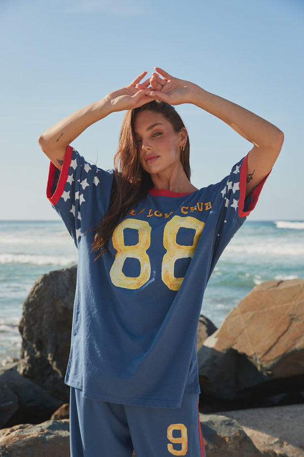 The very oversized you cute tee-Blue
