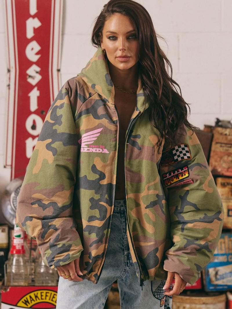 THE BE KIND BOMBER JACKET - CAMO