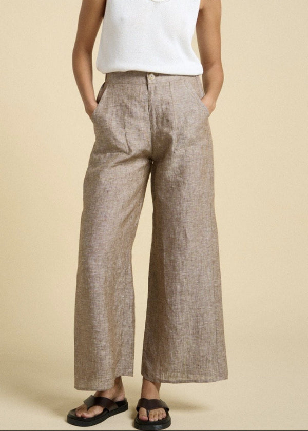 Bondi Linen Pants-Choc