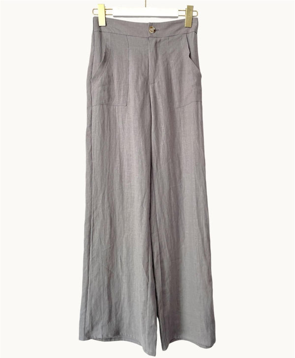 Jude Linen Pants - Grey