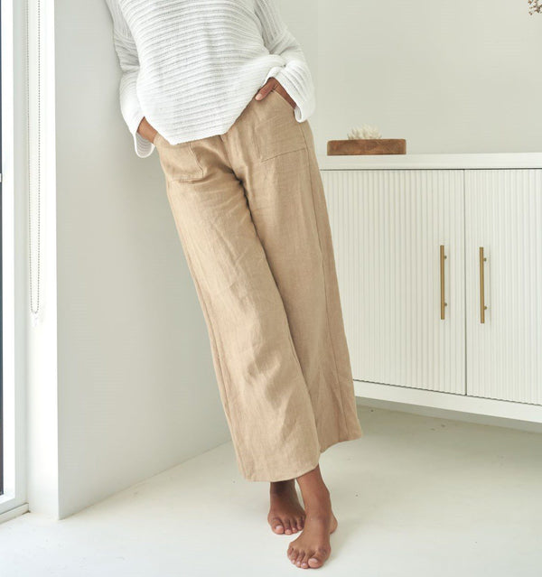 Jude Linen Pants-Taupe