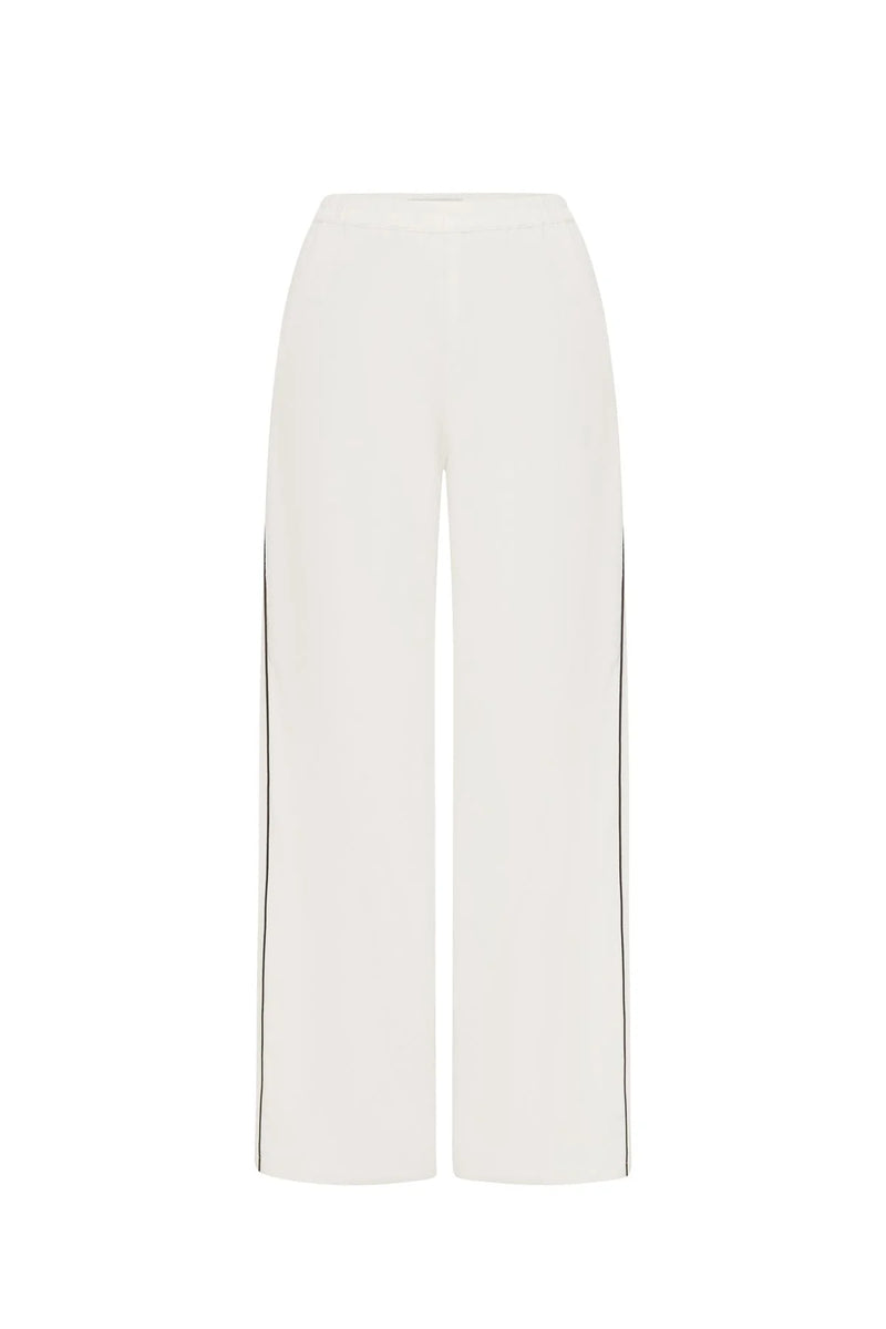 Kaia Linen Straight Pants -Bone