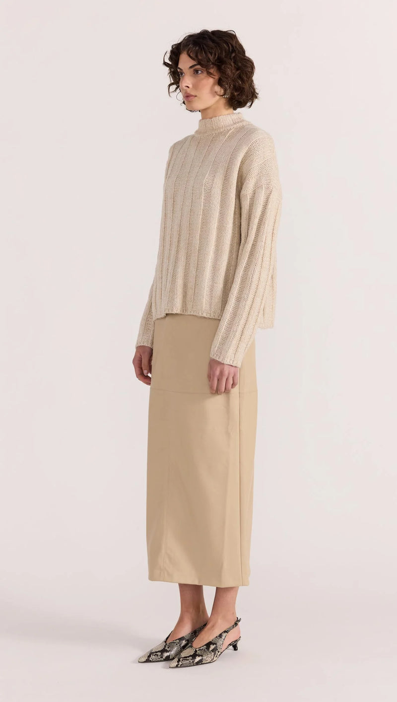 Macy Cozy Rib Jumper - Oat Marle
