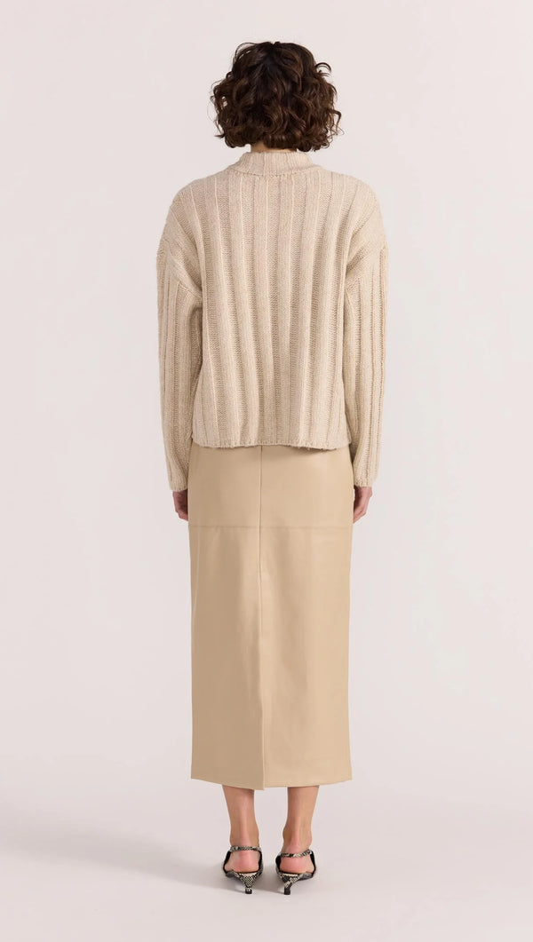 Macy Cozy Rib Jumper - Oat Marle