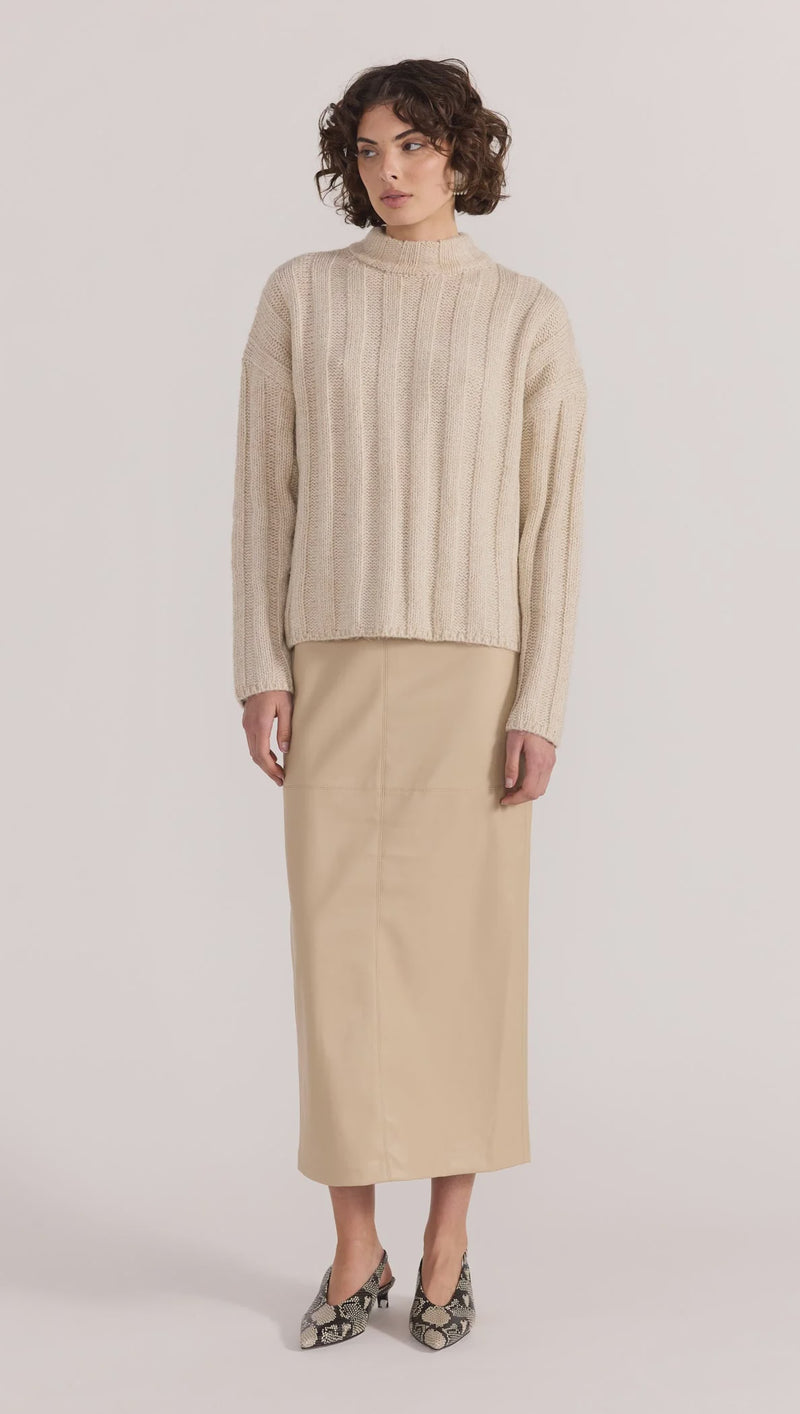 Macy Cozy Rib Jumper - Oat Marle
