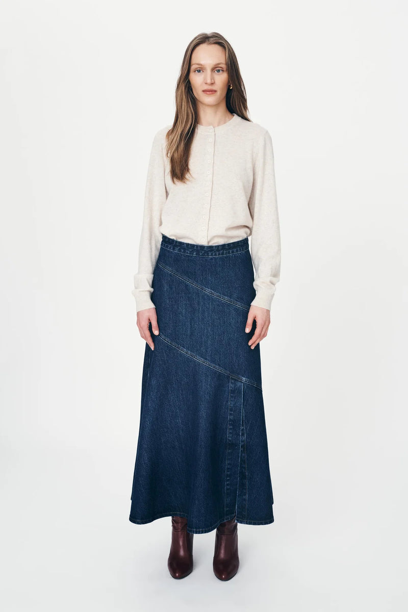 Thea Denim Midi Skirt - Classic Indigo