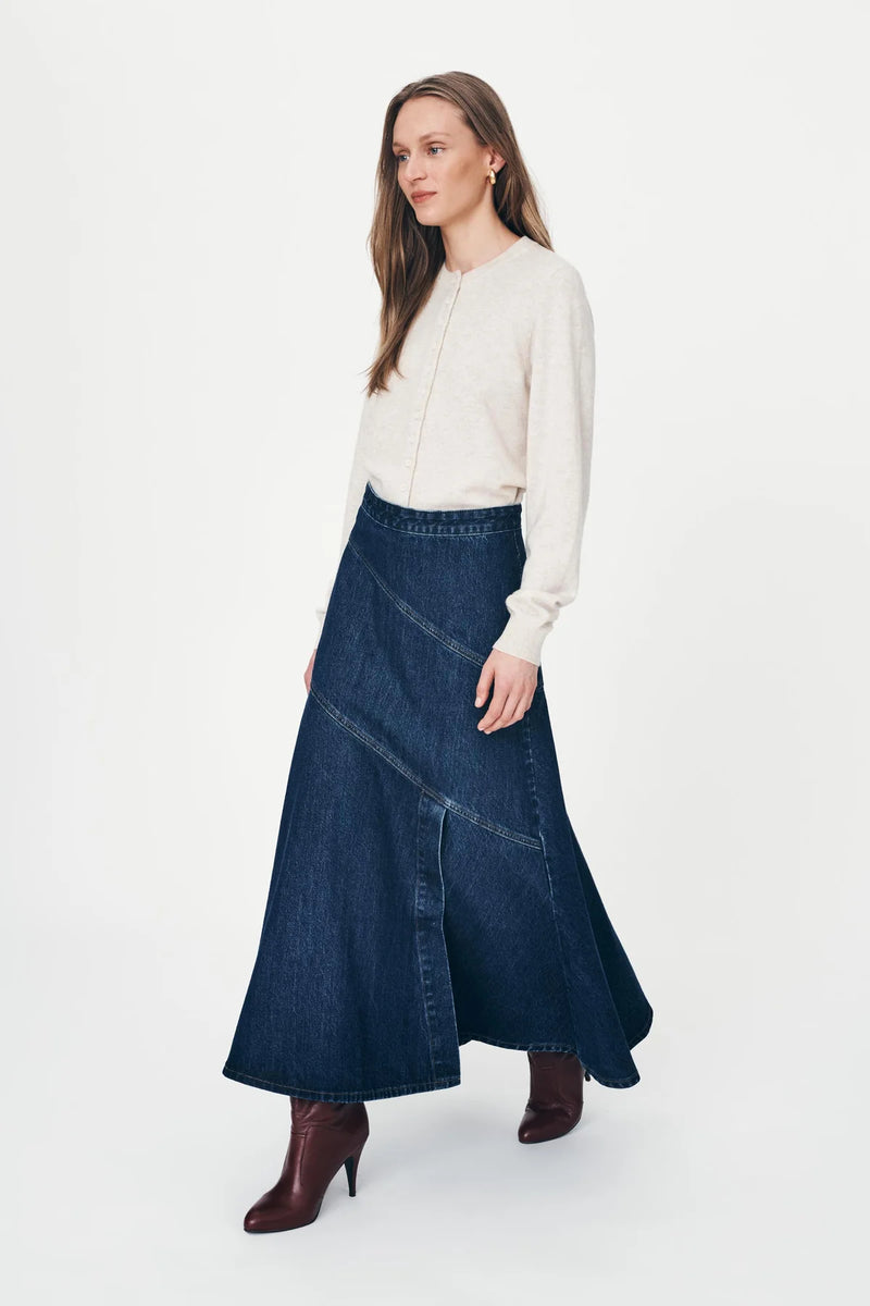 Thea Denim Midi Skirt - Classic Indigo