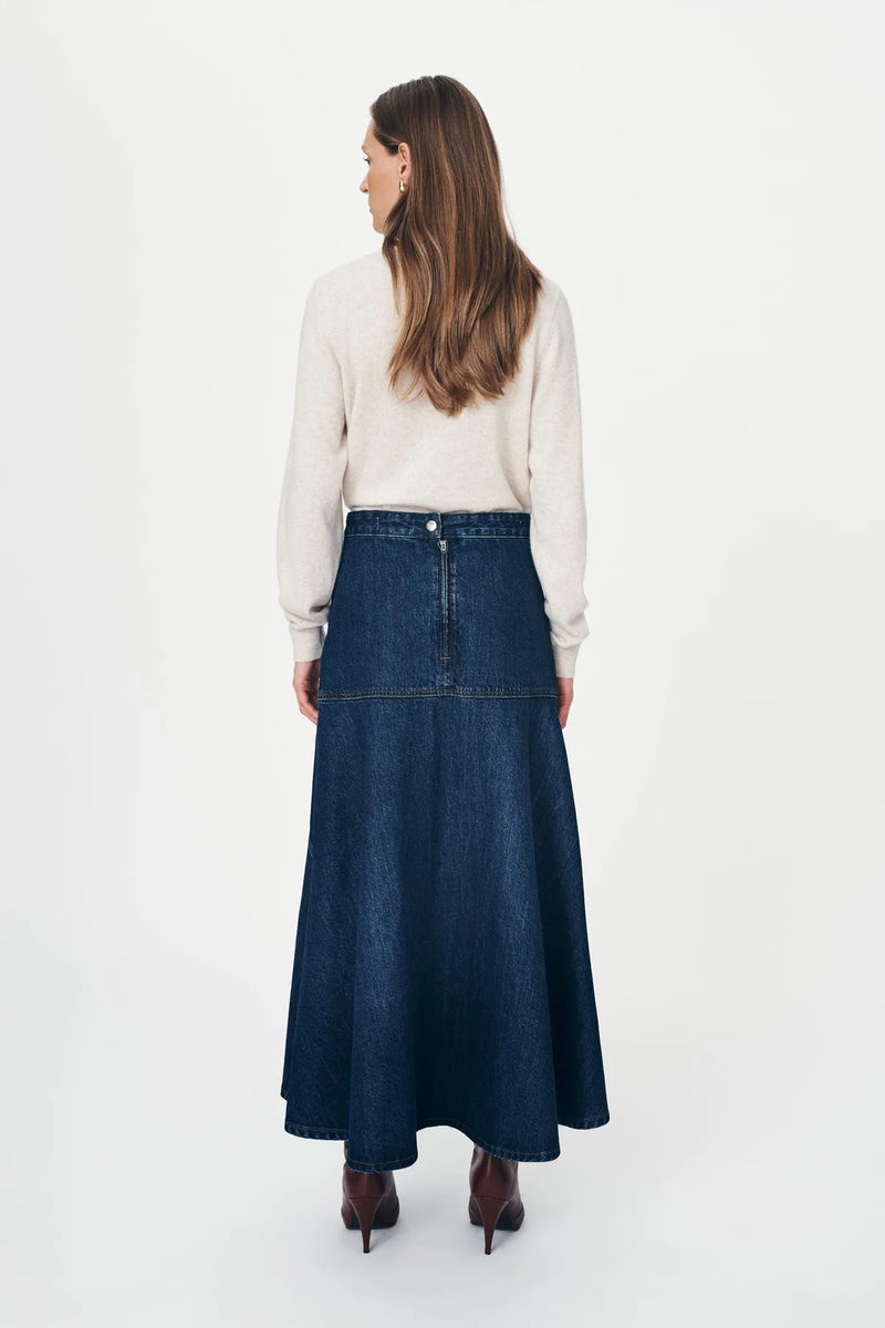 Thea Denim Midi Skirt - Classic Indigo