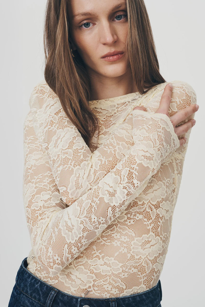 Tonya Rose Lace Top - Butter Cream