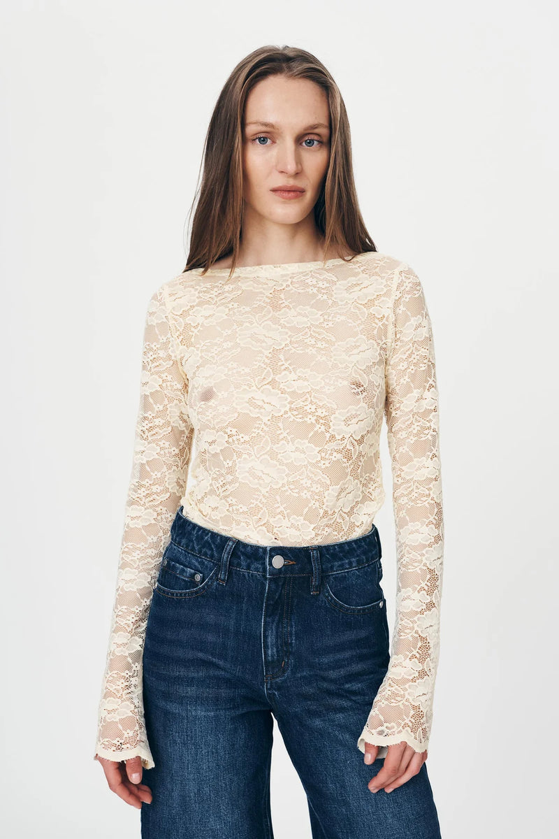 Tonya Rose Lace Top - Butter Cream