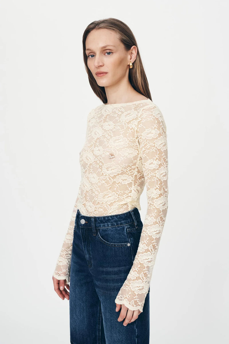 Tonya Rose Lace Top - Butter Cream