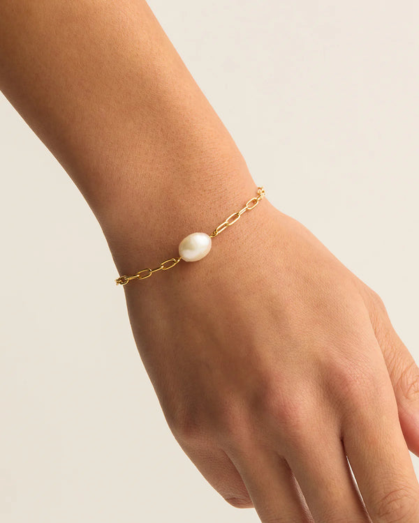 Breathe Pearl Bracelet- Gold
