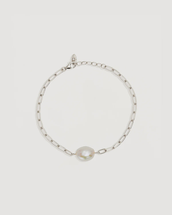 Breathe Pearl Bracelet-Silver