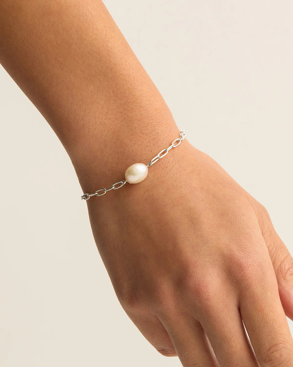 Breathe Pearl Bracelet-Silver