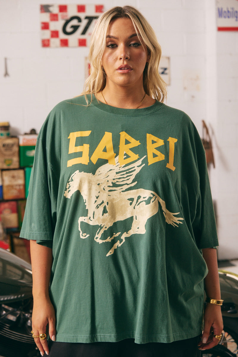 THE VERY OVERSIZED RHINESTONE TEE - GREEN