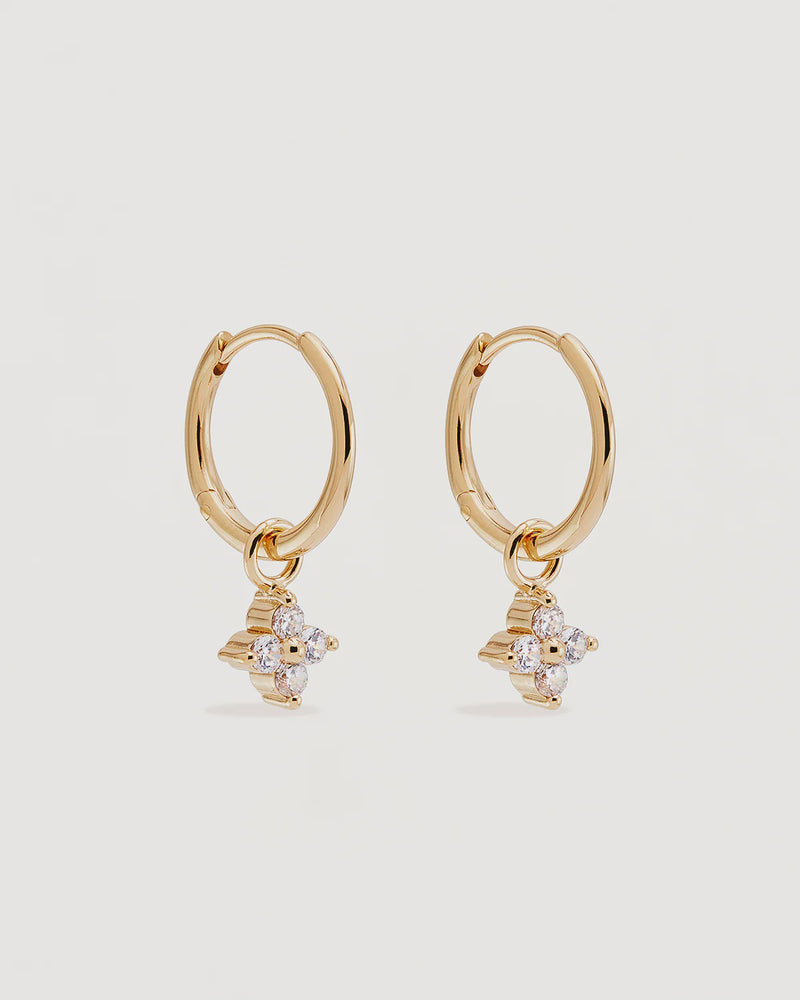 18k Gold Vermeil Crystal Bloom Hoops