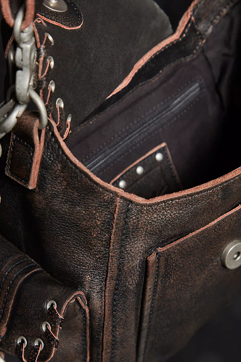 Baby Leigh Distressed Tote Bag - Aged Graphite