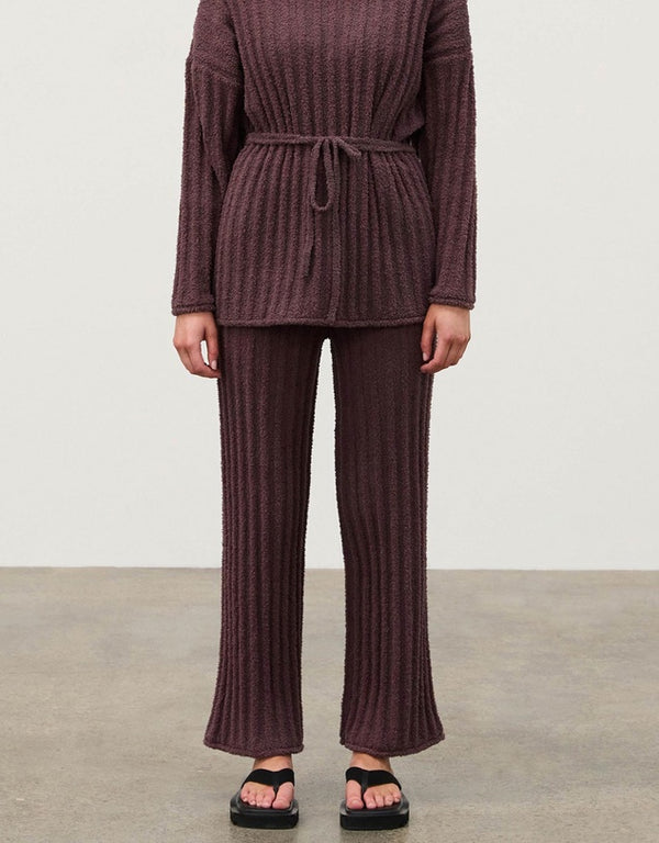 Textured Knit Pant-Currant