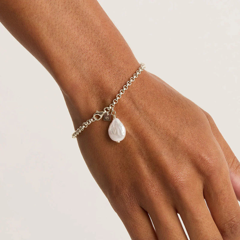 Embrace Stillness Pearl Bracelet - Sterling Silver