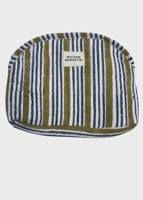 Trousse Make up Stripe Kaki