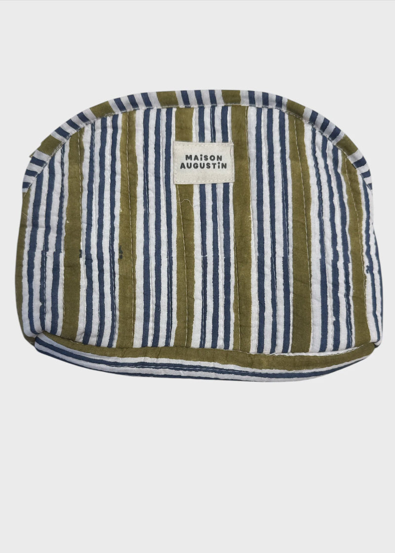 Trousse Make up Stripe Kaki