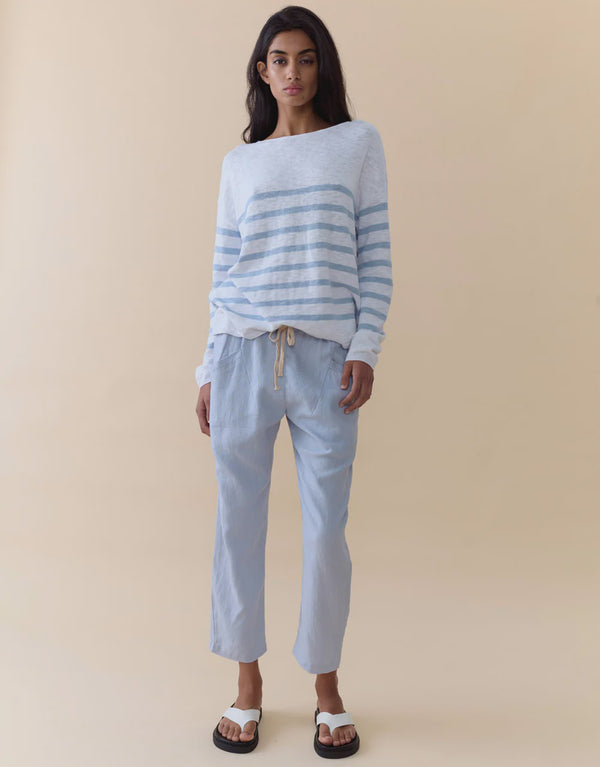 Bobbi Top - White/Light Blue