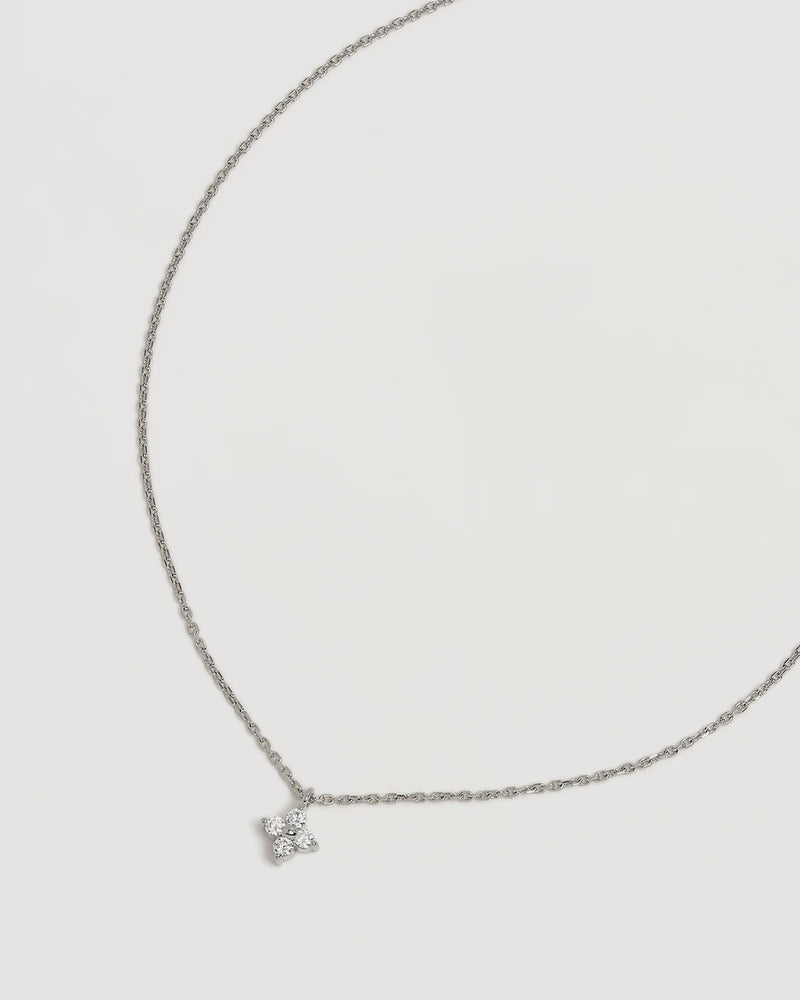 Sterling Silver Crystal Bloom Necklace