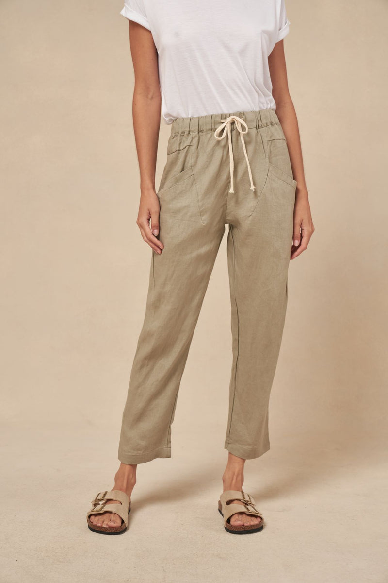 Luxe Linen Pant - Khaki